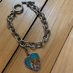 Vintage Lady and the Tramp Charm w/charm bracelet